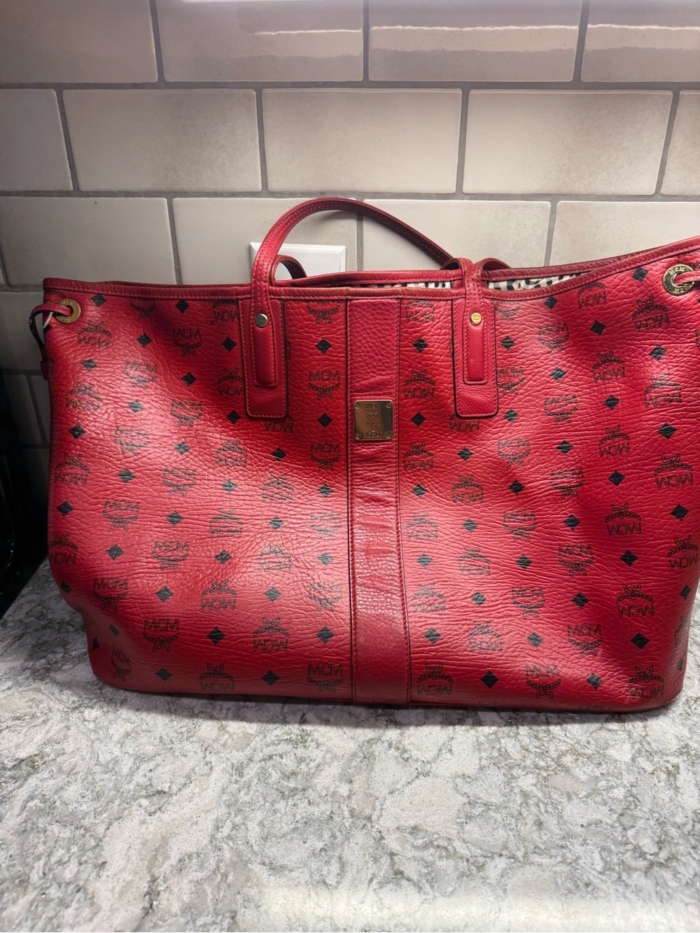 MCM Visetos Liz Reversible Shopper Tote - Picture 4 of 16